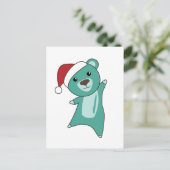 Kleurrijke Beren Beer kerstwinterdieren Feestdagenkaart (Staand voorkant)