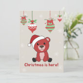 Kleurrijke Beren Beer kerstwinterdieren Feestdagenkaart (Staand voorkant)