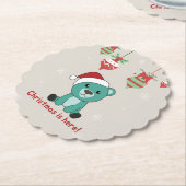 Kleurrijke Beren Beer kerstwinterdieren Kartonnen Onderzetters (Gekanteld)