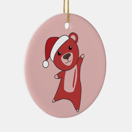 Kleurrijke Beren Beer kerstwinterdieren Keramisch Ornament (Rechts)
