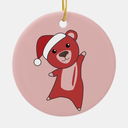 Kleurrijke Beren Beer kerstwinterdieren Keramisch Ornament (Voorkant)