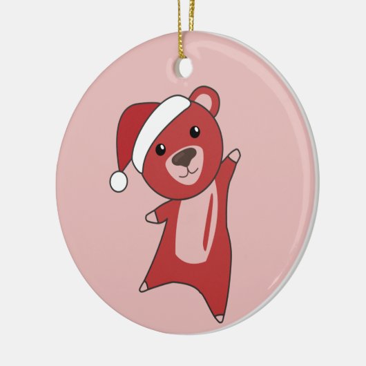 Kleurrijke Beren Beer kerstwinterdieren Keramisch Ornament (Links)