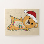 Kleurrijke Beren Beer kerstwinterdieren Legpuzzel (Horizontaal)