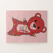 Kleurrijke Beren Beer kerstwinterdieren Legpuzzel (Horizontaal)