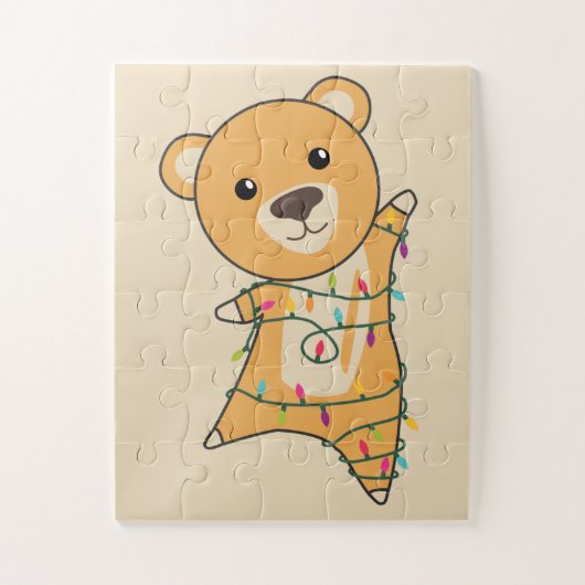 Kleurrijke Beren Beer kerstwinterdieren Legpuzzel (Verticaal)