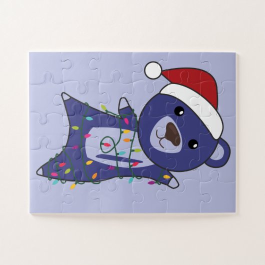 Kleurrijke Beren Beer kerstwinterdieren Legpuzzel (Horizontaal)