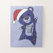 Kleurrijke Beren Beer kerstwinterdieren Legpuzzel (Verticaal)