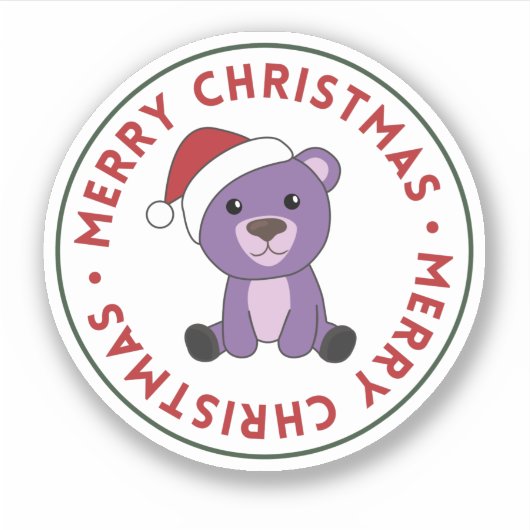Kleurrijke Beren Beer kerstwinterdieren Sticker (Voorkant)