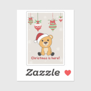 Kleurrijke Beren Beer kerstwinterdieren Sticker