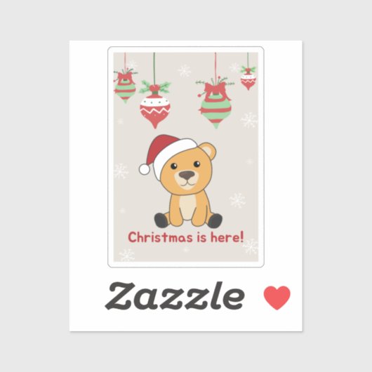 Kleurrijke Beren Beer kerstwinterdieren Sticker (Vel)
