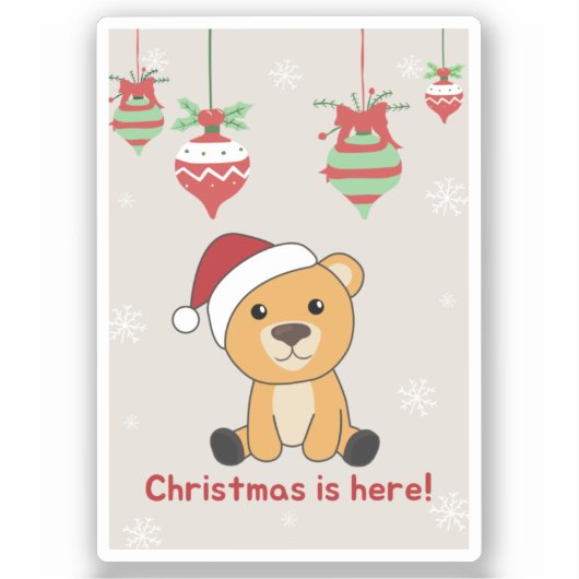Kleurrijke Beren Beer kerstwinterdieren Sticker (Voorkant)