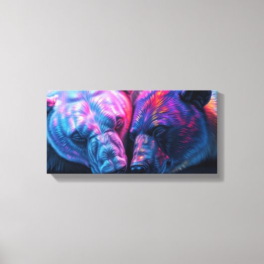 Kleurrijke beren canvas afdruk (Voorkant)