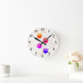 Kleurrijke Beren pootafdrukken Ronde Klok (Huis)