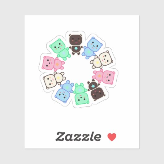 Kleurrijke beren sticker (Vel)