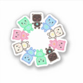 Kleurrijke beren sticker (Voorkant)