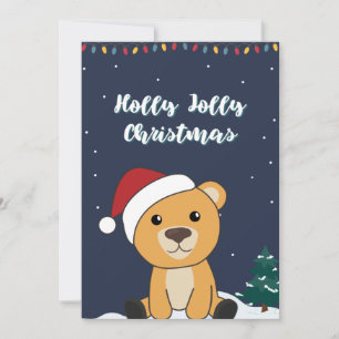 Kleurrijke beren vrolijk kerstfeest winterdieren b feestdagenkaart