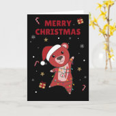 Kleurrijke beren vrolijk kerstfeest winterdieren b kaart (Gele Bloem)