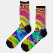 Kleurrijke bergen met een zonsondergang uit sokken (Links)