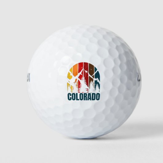 Kleurrijke bergen retro golfballen (Voorkant)