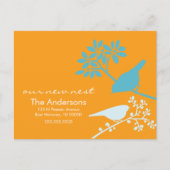 Kleurrijke berichten over vogelbewegingen aankondigingskaart (Voorkant)