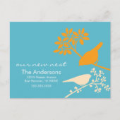 Kleurrijke berichten over vogelbewegingen aankondigingskaart (Voorkant)