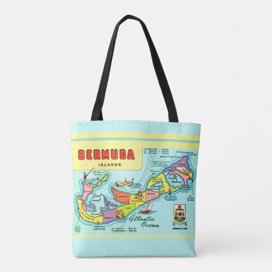 Kleurrijke  Bermuda Kaart Tas (Achterkant)