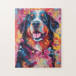 Kleurrijke Berner Berghond Legpuzzel