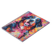 Kleurrijke Berner Berghond Notitieboek (Linkerzijde)