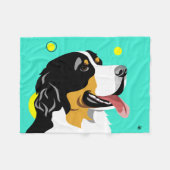 Kleurrijke Bernese Mountain Dog Fleece Deken (Voorkant (Horizontaal))