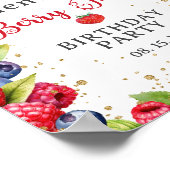 Kleurrijke Berry Eerste 1e Verjaardagsfeestje Welk Poster (Hoek)