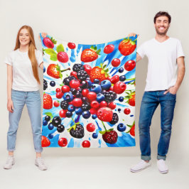 Kleurrijke Berry Fiesta Design Fleece Deken