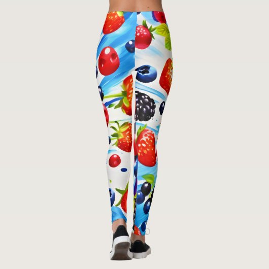 Kleurrijke Berry Fiesta Design Leggings (Achterkant)