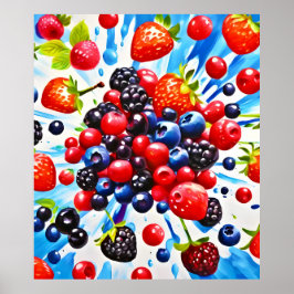 Kleurrijke Berry Fiesta Design Poster