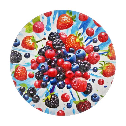 Kleurrijke Berry Fiesta Design Snijplank (Voorkant)