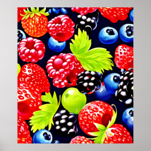 Kleurrijke Berry Medley Design Poster