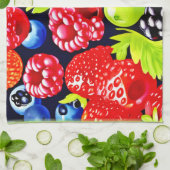 Kleurrijke Berry Medley Design Theedoek (Gevouwen)