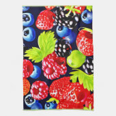 Kleurrijke Berry Medley Design Theedoek (Verticaal)