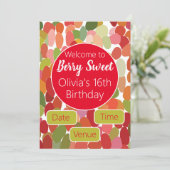 Kleurrijke Berry Sweet Verjaardag Kaart (Staand voorkant)