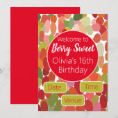 Kleurrijke Berry Sweet Verjaardag Kaart (Voorkant / Achterkant)