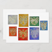 Kleurrijke Beschermengel Kunst Aangepaste Uitnodig Kaart (Voorkant / Achterkant)