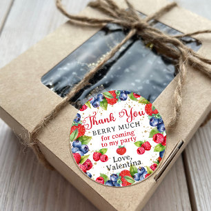 Kleurrijke bessen Hartelijk dank Berry Much verjaa Ronde Sticker