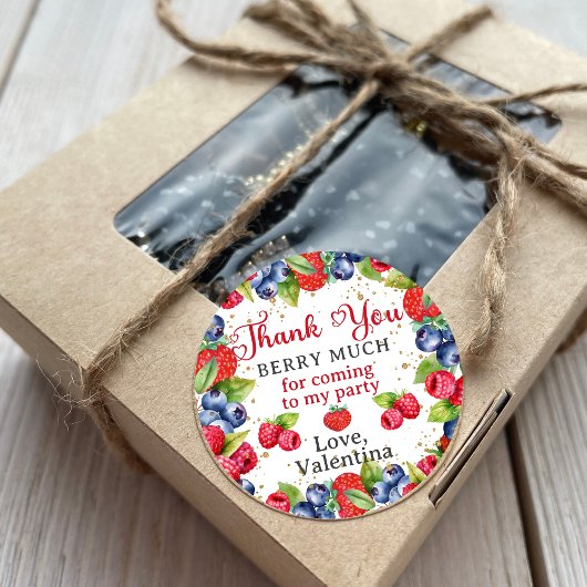 Kleurrijke bessen Hartelijk dank Berry Much verjaa Ronde Sticker