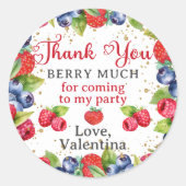 Kleurrijke bessen Hartelijk dank Berry Much verjaa Ronde Sticker (Voorkant)