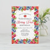 Kleurrijke bessen meisjes bessen eerste 1e verjaar kaart (Staand voorkant)