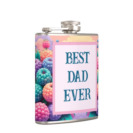 Kleurrijke bessen met beste vader ooit heupfles (Rechts)