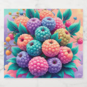 Kleurrijke bessen sparkling wijnetiket (Enkel label)