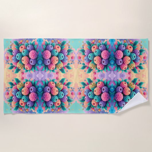 Kleurrijke bessen voor de zomer strandlaken (Voorkant)