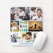 Kleurrijke BEST DAD EVER Fotocollage Gepersonalise Muismat (Met muis)