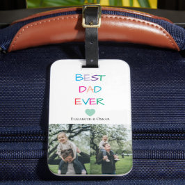 Kleurrijke "Best Dad Ever" - Leuk en oprecht cadea Bagagelabel