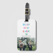 Kleurrijke "Best Dad Ever" - Leuk en oprecht cadea Bagagelabel (Voorkant (verticaal))